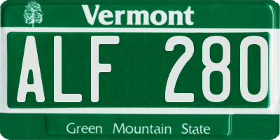 VT license plate ALF280