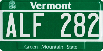 VT license plate ALF282