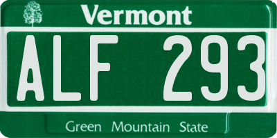 VT license plate ALF293