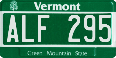 VT license plate ALF295