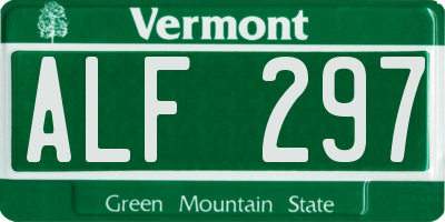 VT license plate ALF297