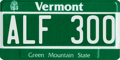 VT license plate ALF300