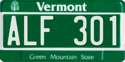 VT license plate ALF301