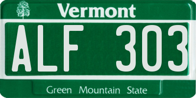 VT license plate ALF303