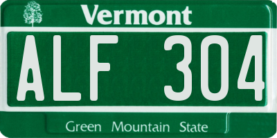 VT license plate ALF304