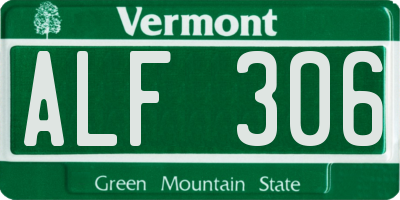 VT license plate ALF306
