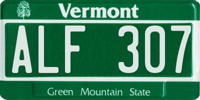 VT license plate ALF307