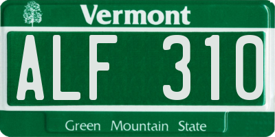 VT license plate ALF310