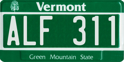 VT license plate ALF311