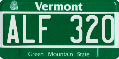 VT license plate ALF320