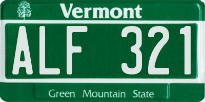 VT license plate ALF321