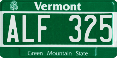 VT license plate ALF325
