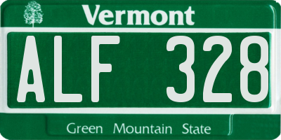 VT license plate ALF328