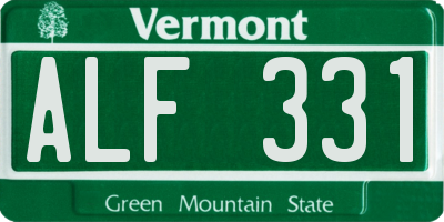 VT license plate ALF331