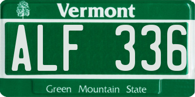 VT license plate ALF336