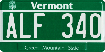 VT license plate ALF340