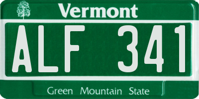 VT license plate ALF341