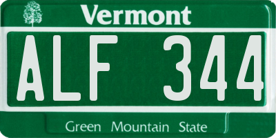 VT license plate ALF344