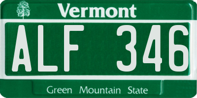 VT license plate ALF346