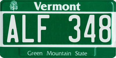 VT license plate ALF348