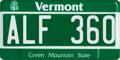 VT license plate ALF360