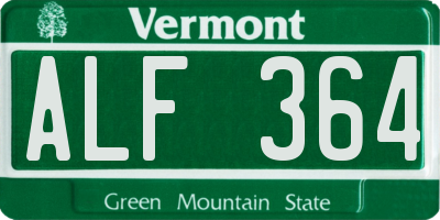 VT license plate ALF364