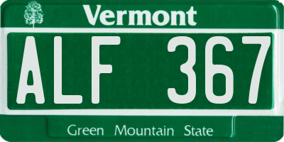VT license plate ALF367