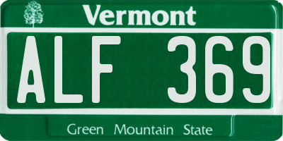 VT license plate ALF369