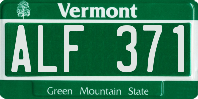 VT license plate ALF371