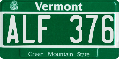 VT license plate ALF376