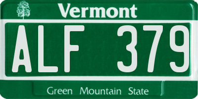 VT license plate ALF379