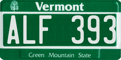 VT license plate ALF393