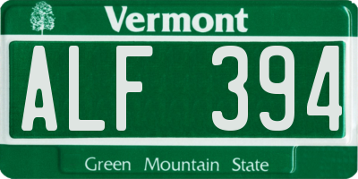 VT license plate ALF394