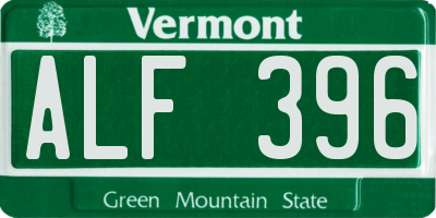VT license plate ALF396
