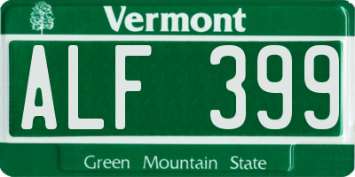 VT license plate ALF399