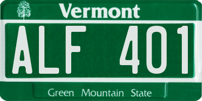 VT license plate ALF401