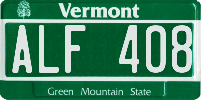VT license plate ALF408