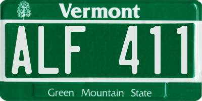 VT license plate ALF411