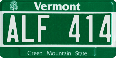VT license plate ALF414