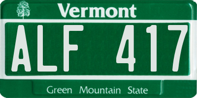VT license plate ALF417