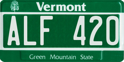 VT license plate ALF420