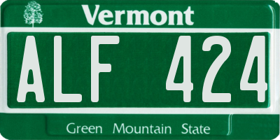 VT license plate ALF424