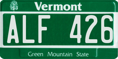 VT license plate ALF426