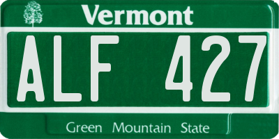 VT license plate ALF427