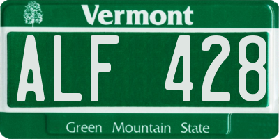 VT license plate ALF428