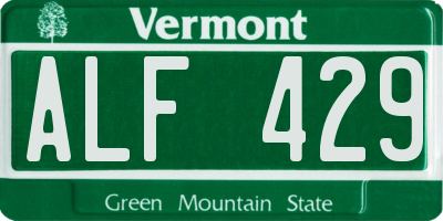 VT license plate ALF429