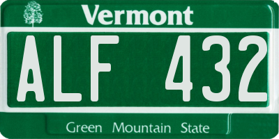 VT license plate ALF432