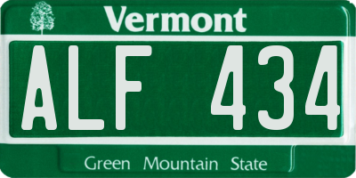 VT license plate ALF434