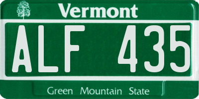 VT license plate ALF435