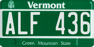 VT license plate ALF436